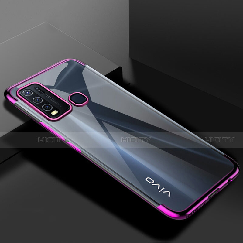 Funda Silicona Ultrafina Carcasa Transparente S01 para Vivo Y50 Morado