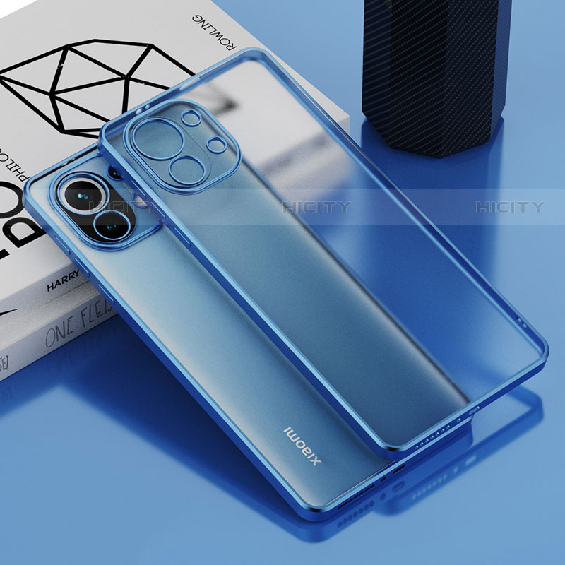 Funda Silicona Ultrafina Carcasa Transparente S01 para Xiaomi Mi 11 5G Azul