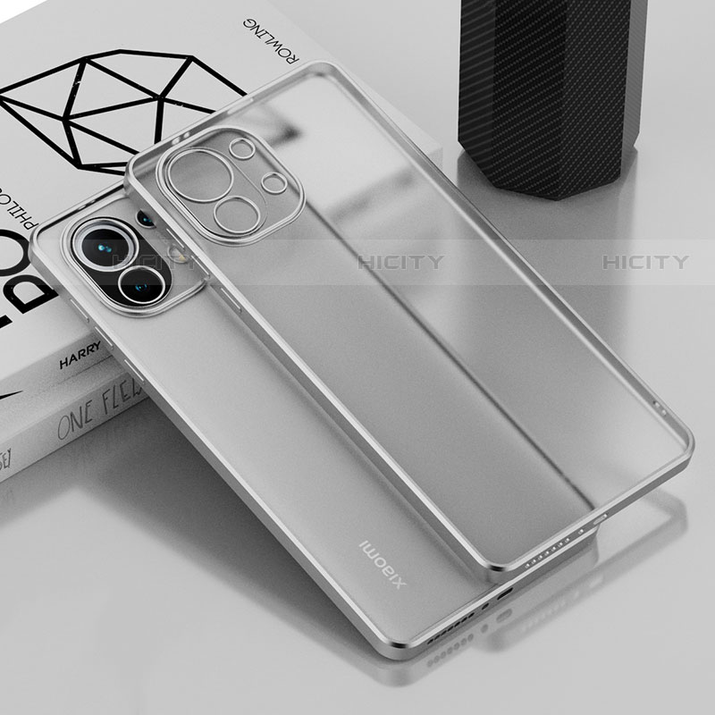 Funda Silicona Ultrafina Carcasa Transparente S01 para Xiaomi Mi 11 5G Plata