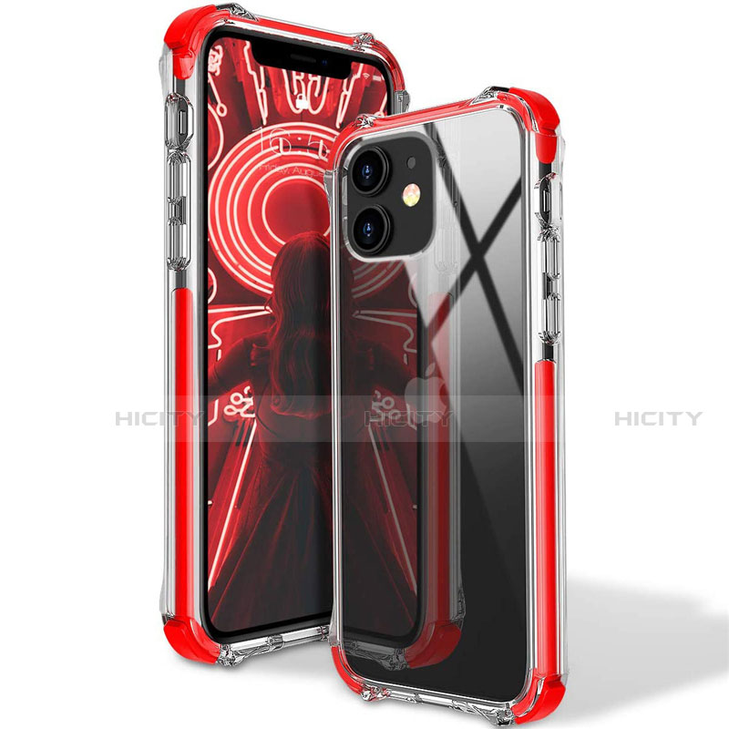 Funda Silicona Ultrafina Carcasa Transparente S02 para Apple iPhone 12 Mini Rojo