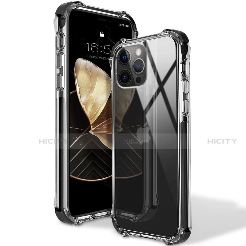 Funda Silicona Ultrafina Carcasa Transparente S02 para Apple iPhone 12 Pro Negro