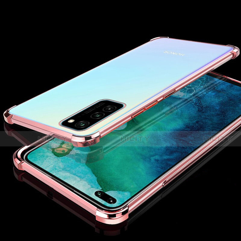 Funda Silicona Ultrafina Carcasa Transparente S02 para Huawei Honor V30 5G Oro Rosa