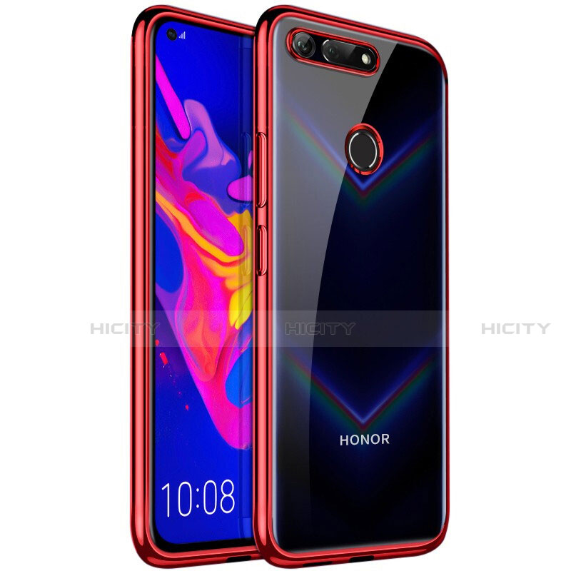 Funda Silicona Ultrafina Carcasa Transparente S02 para Huawei Honor View 20 Rojo