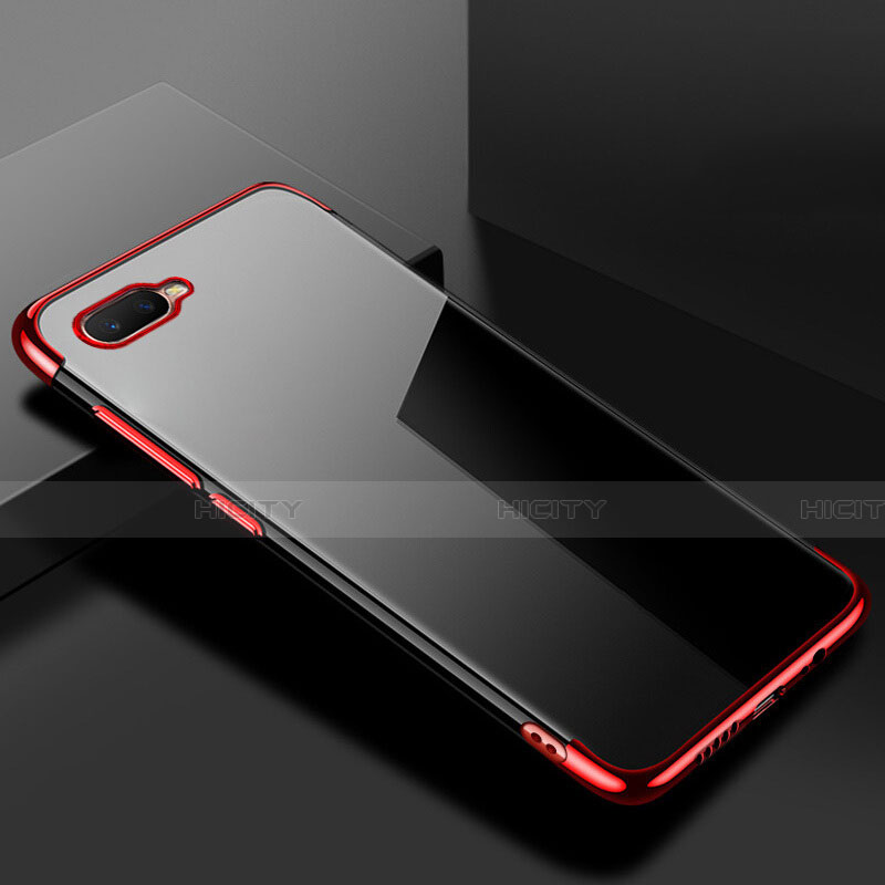 Funda Silicona Ultrafina Carcasa Transparente S02 para Oppo K1 Rojo