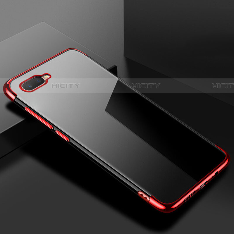 Funda Silicona Ultrafina Carcasa Transparente S02 para Oppo RX17 Neo Rojo