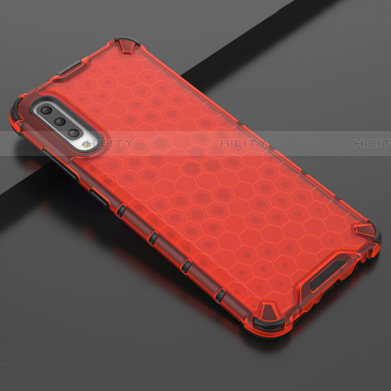 Funda Silicona Ultrafina Carcasa Transparente S02 para Samsung Galaxy A70S Rojo