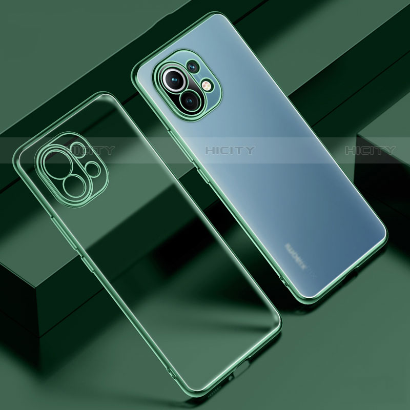 Funda Silicona Ultrafina Carcasa Transparente S02 para Xiaomi Mi 11 Lite 4G Verde