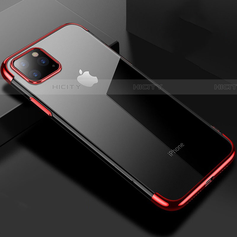 Funda Silicona Ultrafina Carcasa Transparente S03 para Apple iPhone 11 Pro Max Rojo