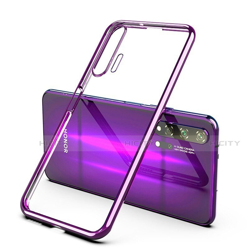 Funda Silicona Ultrafina Carcasa Transparente S03 para Huawei Honor 20 Pro Morado