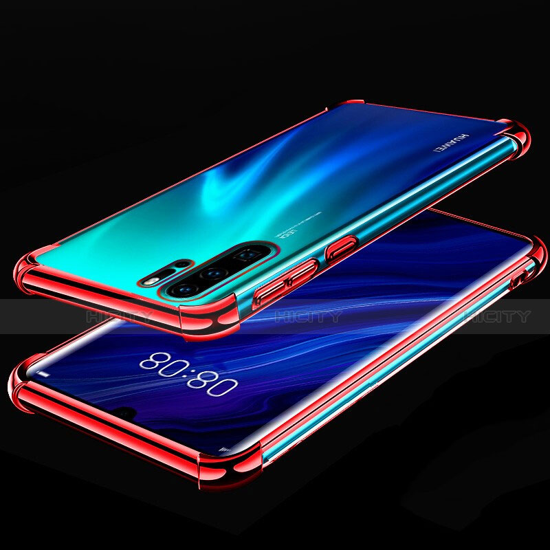 Funda Silicona Ultrafina Carcasa Transparente S03 para Huawei P30 Pro New Edition Rojo