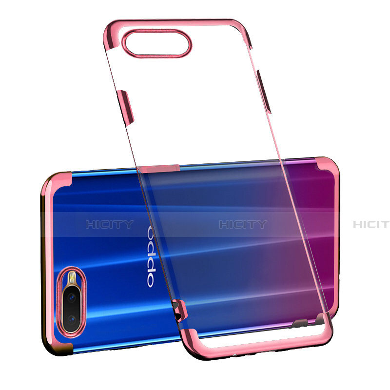 Funda Silicona Ultrafina Carcasa Transparente S03 para Oppo K1 Oro Rosa