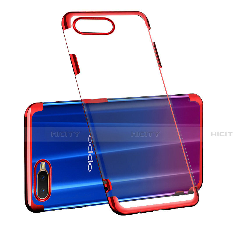 Funda Silicona Ultrafina Carcasa Transparente S03 para Oppo R17 Neo Rojo