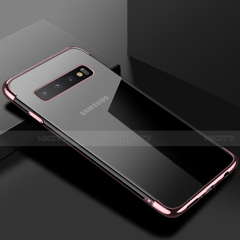 Funda Silicona Ultrafina Carcasa Transparente S03 para Samsung Galaxy S10 5G Oro Rosa