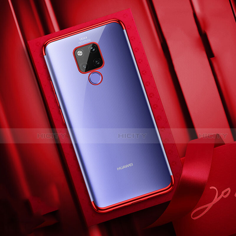 Funda Silicona Ultrafina Carcasa Transparente S04 para Huawei Mate 20 X 5G Rojo