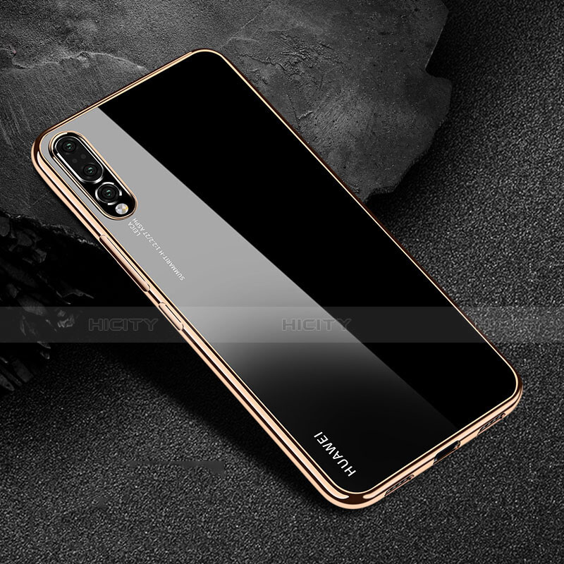 Funda Silicona Ultrafina Carcasa Transparente S04 para Huawei P20 Pro Oro