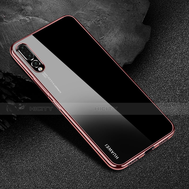 Funda Silicona Ultrafina Carcasa Transparente S04 para Huawei P20 Pro Rojo