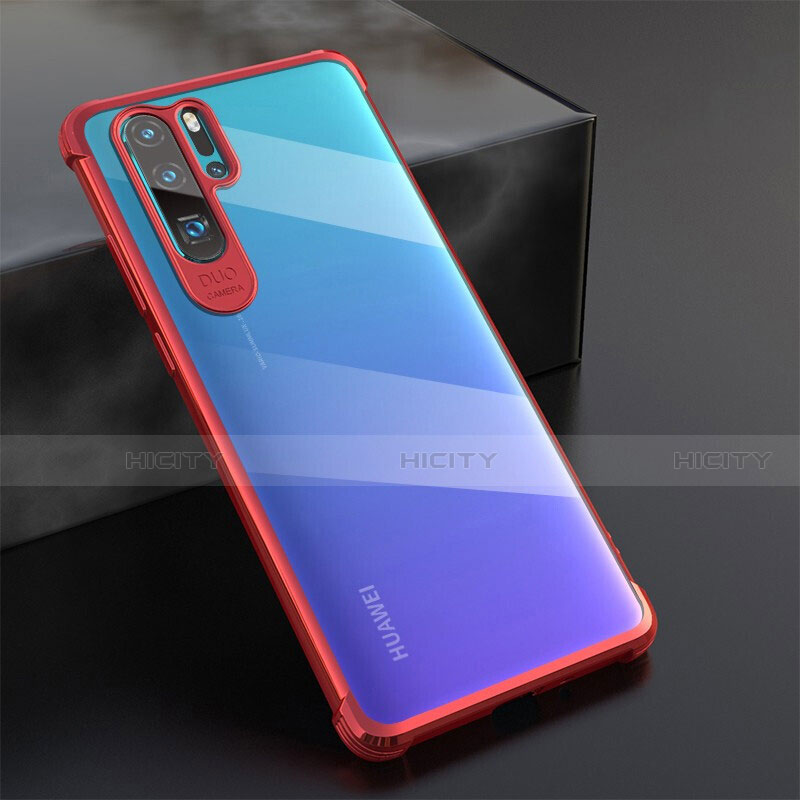 Funda Silicona Ultrafina Carcasa Transparente S04 para Huawei P30 Pro Rojo