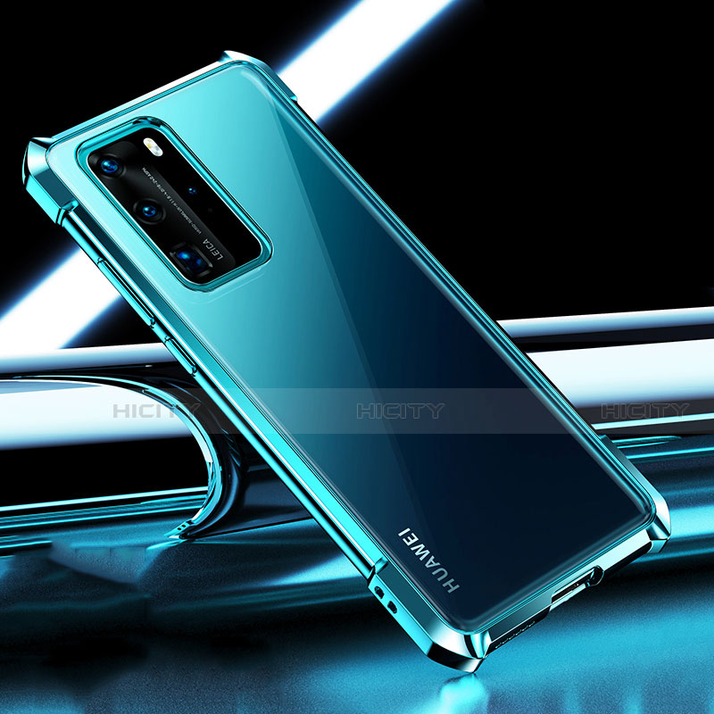 Funda Silicona Ultrafina Carcasa Transparente S04 para Huawei P40 Pro Cian