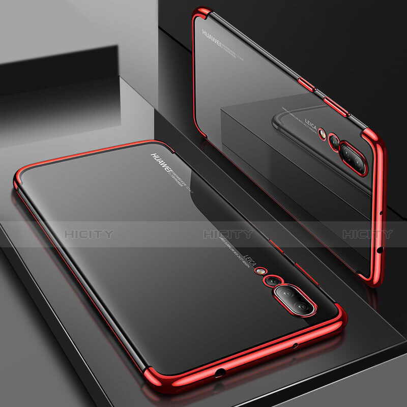 Funda Silicona Ultrafina Carcasa Transparente S05 para Huawei P20 Pro Rojo