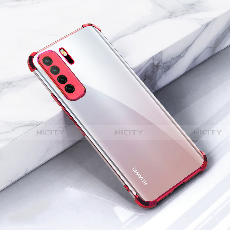 Funda Silicona Ultrafina Carcasa Transparente S05 para Huawei P40 Lite 5G Rojo