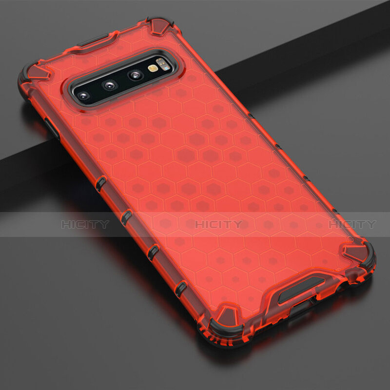 Funda Silicona Ultrafina Carcasa Transparente S05 para Samsung Galaxy S10 Rojo