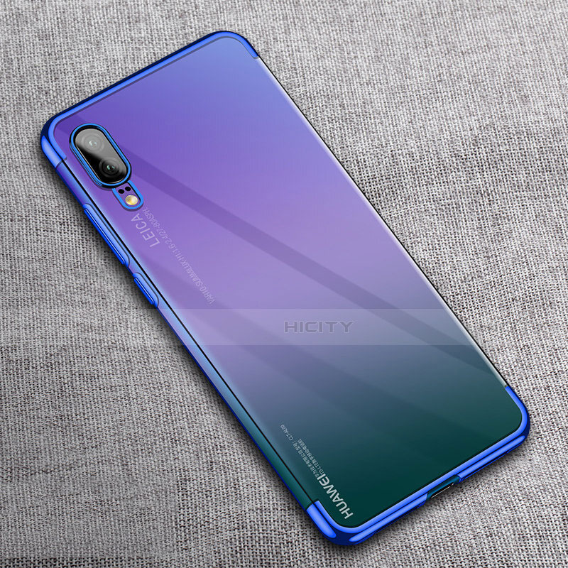 Funda Silicona Ultrafina Carcasa Transparente S08 para Huawei P20 Azul