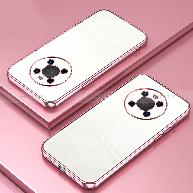 Funda Silicona Ultrafina Carcasa Transparente SY1 para Huawei Mate 40 Oro Rosa