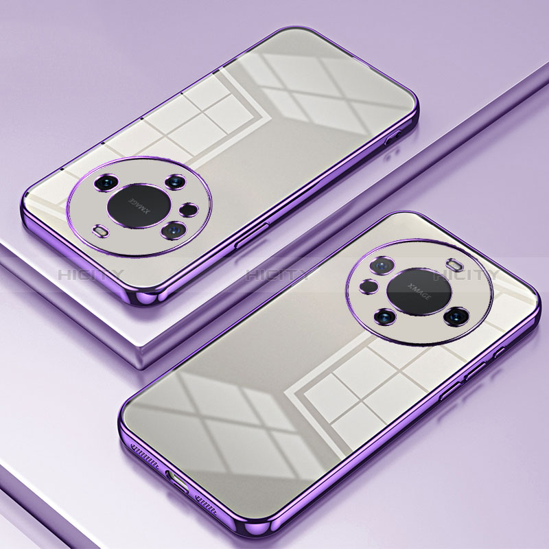 Funda Silicona Ultrafina Carcasa Transparente SY1 para Huawei Mate 40 Pro+ Plus Morado