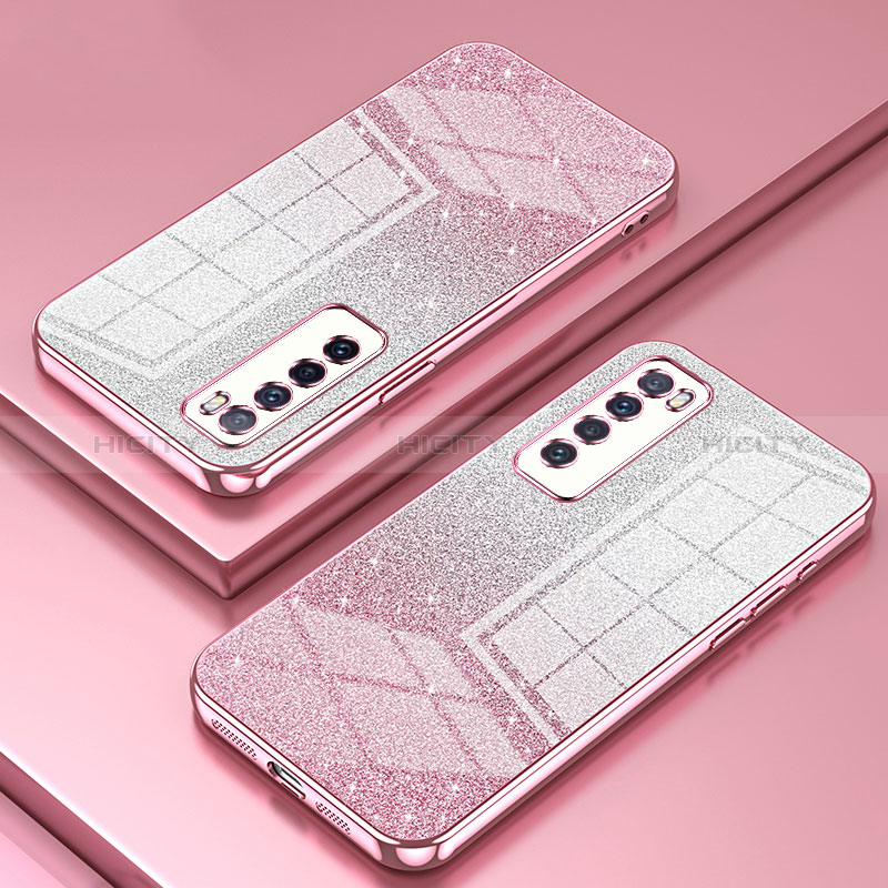 Funda Silicona Ultrafina Carcasa Transparente SY1 para Huawei Nova 7 5G Oro Rosa