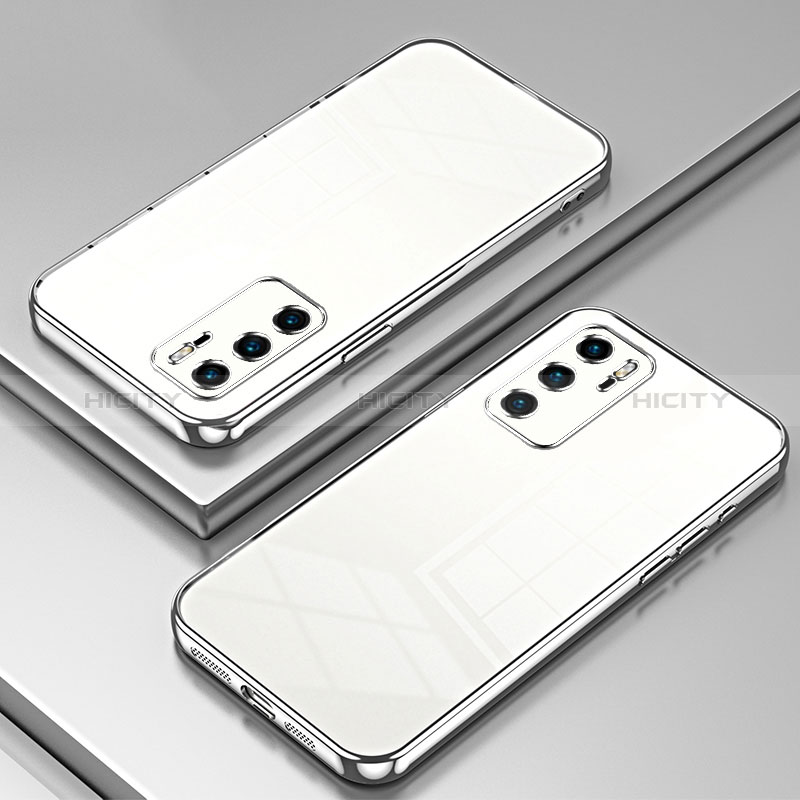 Funda Silicona Ultrafina Carcasa Transparente SY1 para Huawei P40 Plata