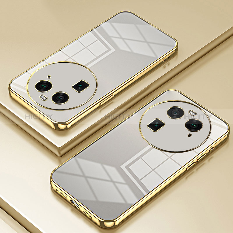 Funda Silicona Ultrafina Carcasa Transparente SY1 para Oppo Find X6 5G Oro