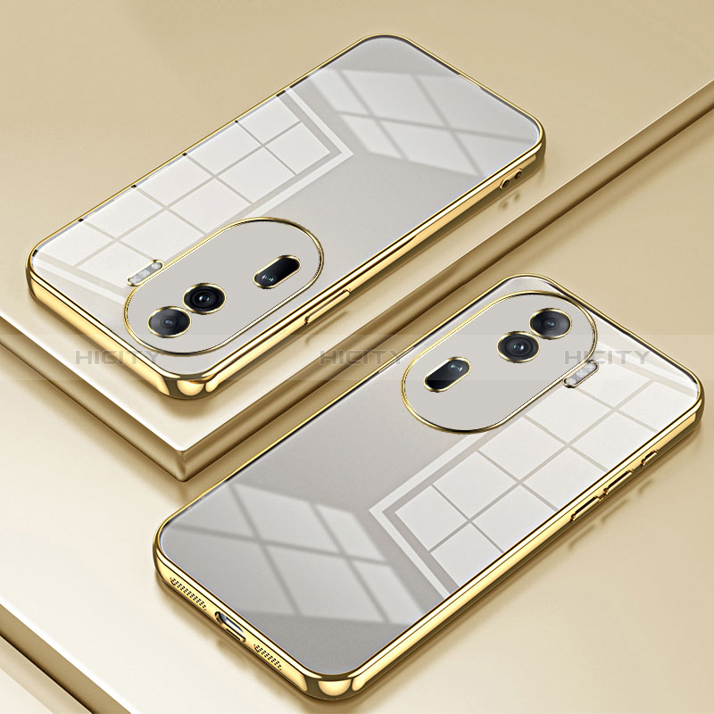 Funda Silicona Ultrafina Carcasa Transparente SY1 para Oppo Reno11 Pro 5G Oro