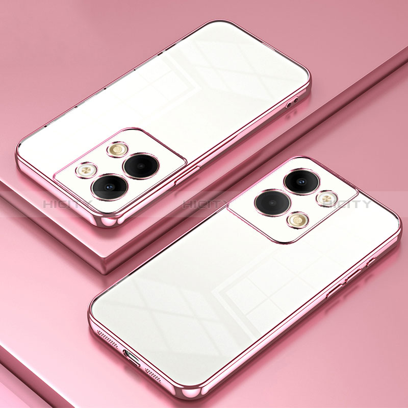 Funda Silicona Ultrafina Carcasa Transparente SY1 para Oppo Reno9 Pro 5G Oro Rosa