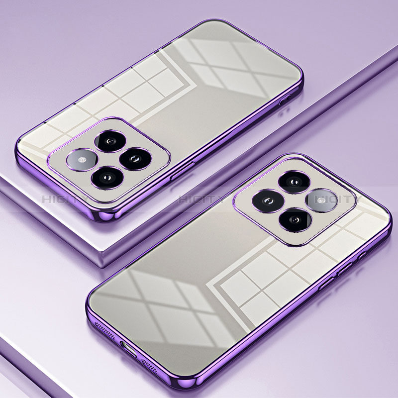 Funda Silicona Ultrafina Carcasa Transparente SY1 para Xiaomi Mi 14 5G Morado