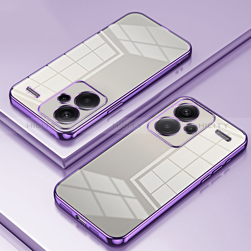 Funda Silicona Ultrafina Carcasa Transparente SY1 para Xiaomi Redmi Note 13 Pro+ Plus 5G Morado