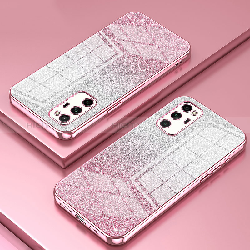 Funda Silicona Ultrafina Carcasa Transparente SY2 para Huawei Honor V30 Pro 5G Oro Rosa