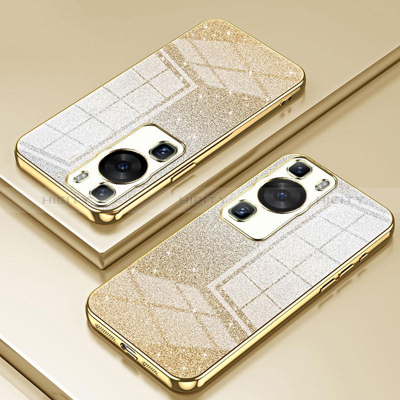 Funda Silicona Ultrafina Carcasa Transparente SY2 para Huawei P60 Oro