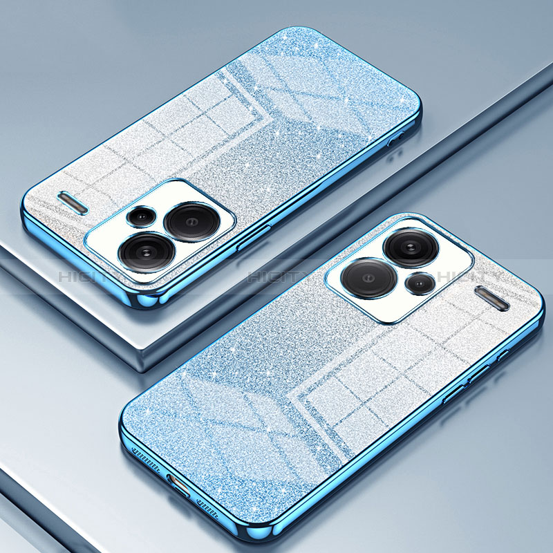 Funda Silicona Ultrafina Carcasa Transparente SY2 para Xiaomi Redmi Note 13 Pro+ Plus 5G Azul