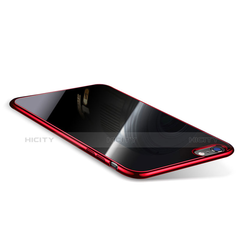 Funda Silicona Ultrafina Carcasa Transparente T08 para Apple iPhone 6 Plus Rojo