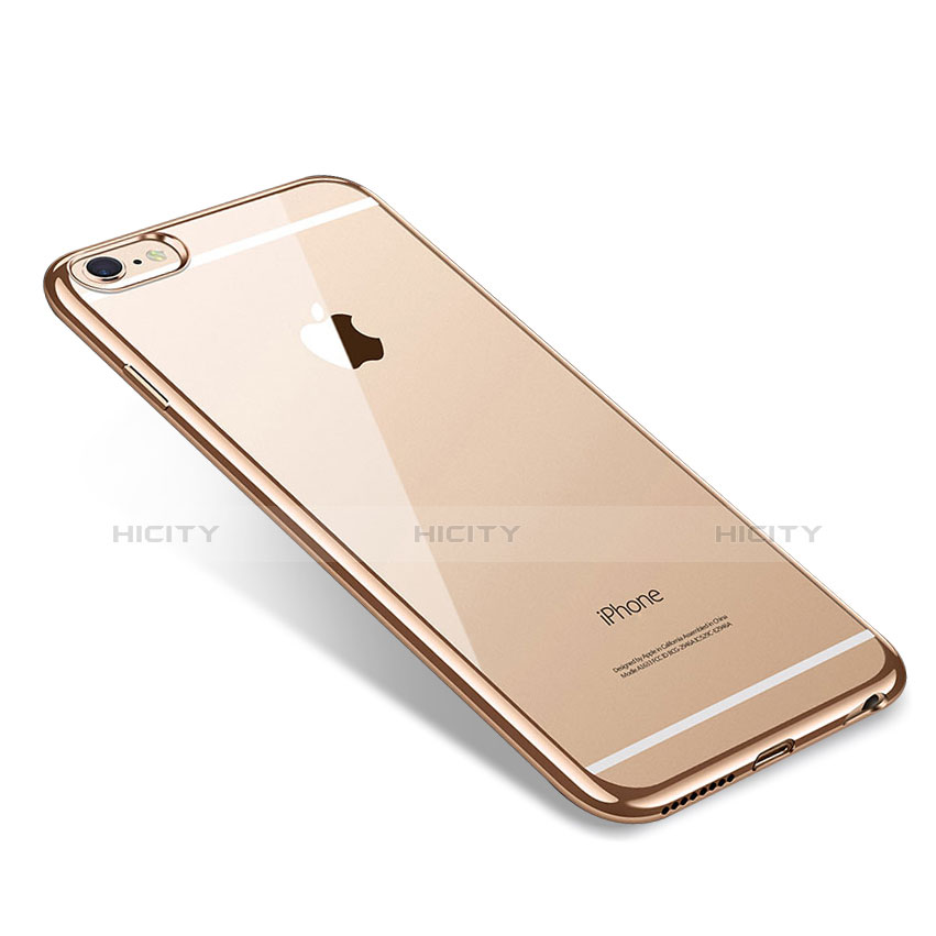 Funda Silicona Ultrafina Carcasa Transparente T09 para Apple iPhone 6 Plus Oro