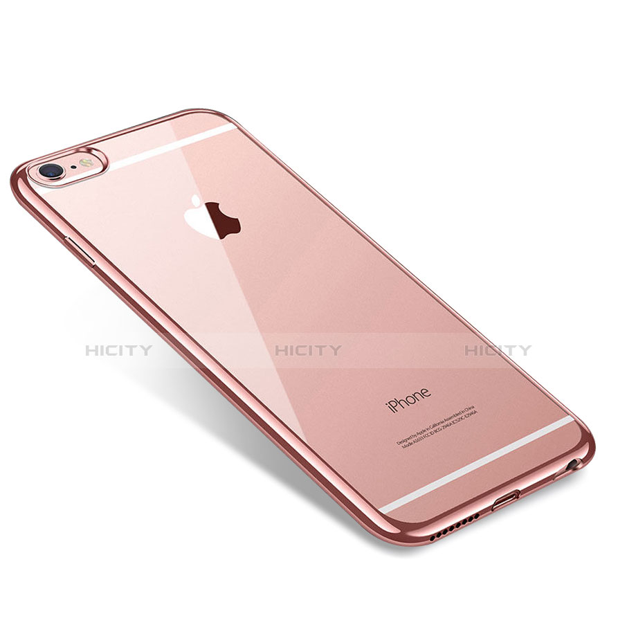 Funda Silicona Ultrafina Carcasa Transparente T09 para Apple iPhone 6 Plus Oro Rosa