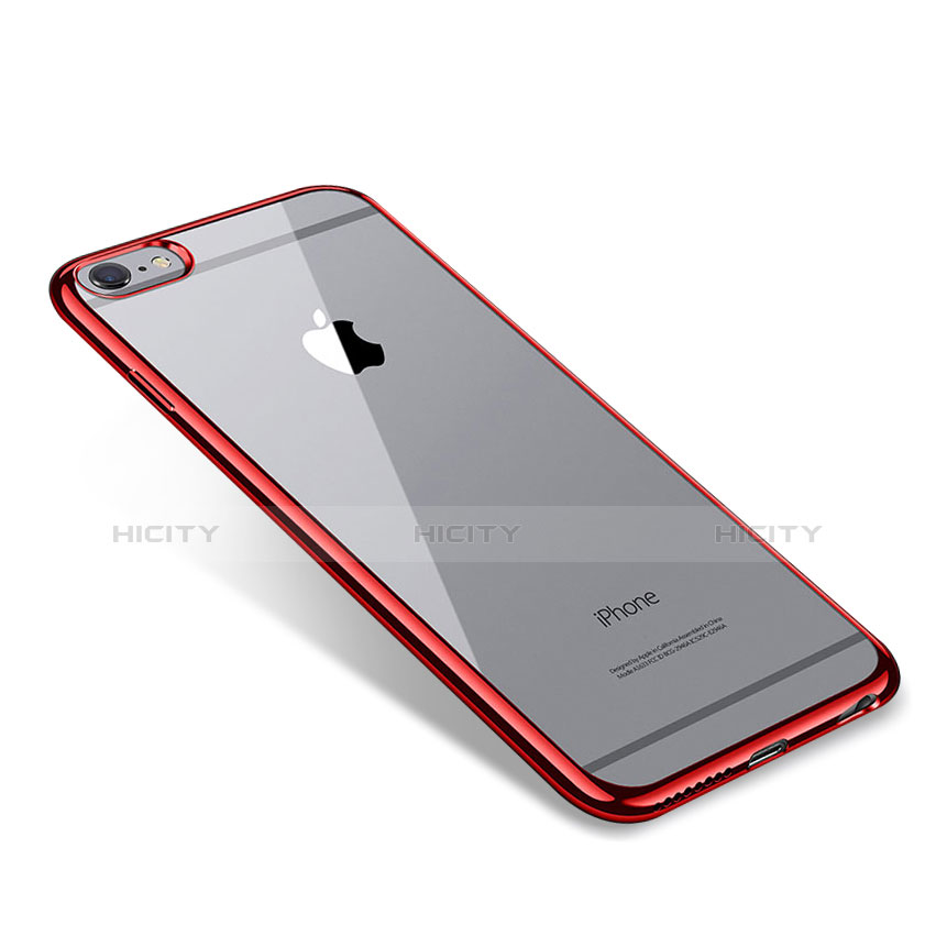 Funda Silicona Ultrafina Carcasa Transparente T09 para Apple iPhone 6 Plus Rojo