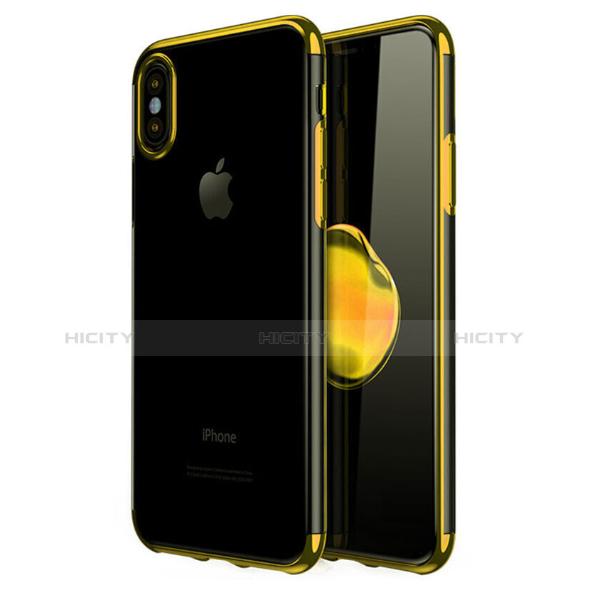 Funda Silicona Ultrafina Carcasa Transparente V02 para Apple iPhone X Oro