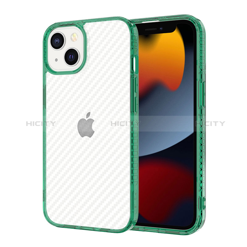 Funda Silicona Ultrafina Carcasa Transparente YJ1 para Apple iPhone 13 Verde Noche