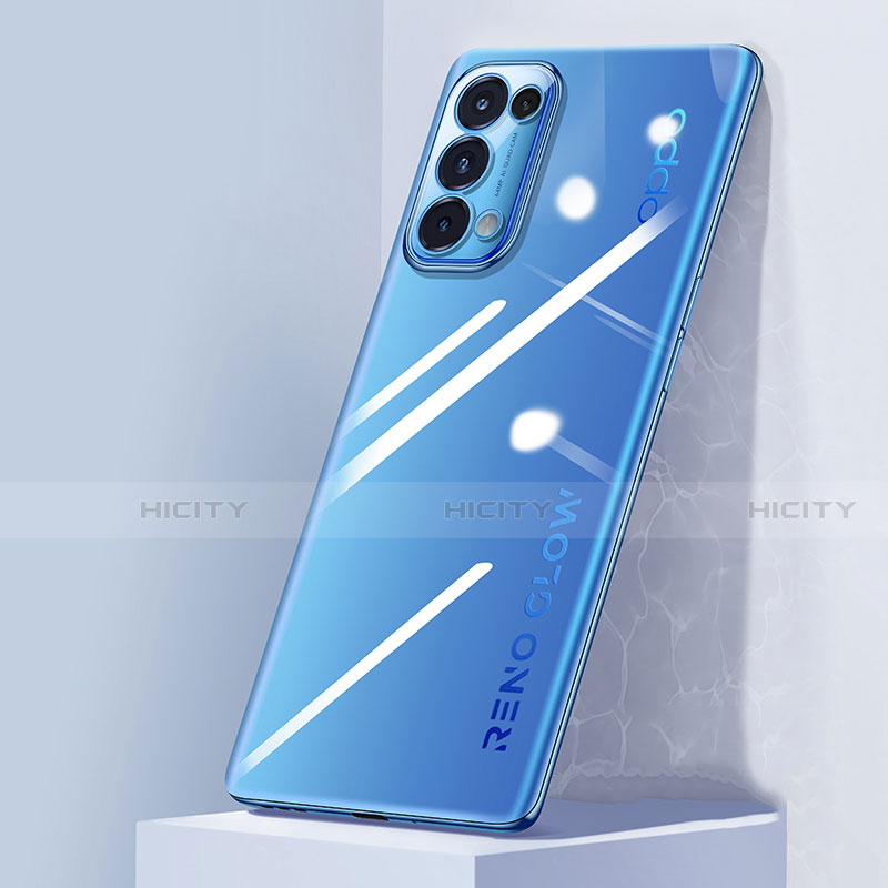 Funda Silicona Ultrafina Carcasa Transparente Z02 para Oppo Reno5 Pro 5G Azul