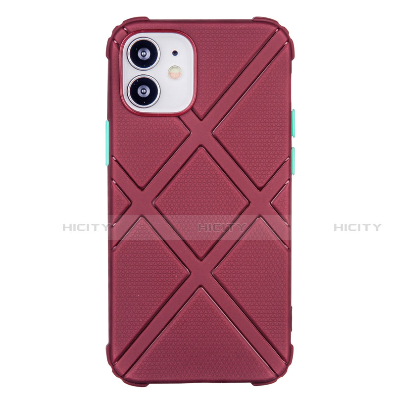 Funda Silicona Ultrafina Goma 360 Grados Carcasa C02 para Apple iPhone 12 Rojo Rosa