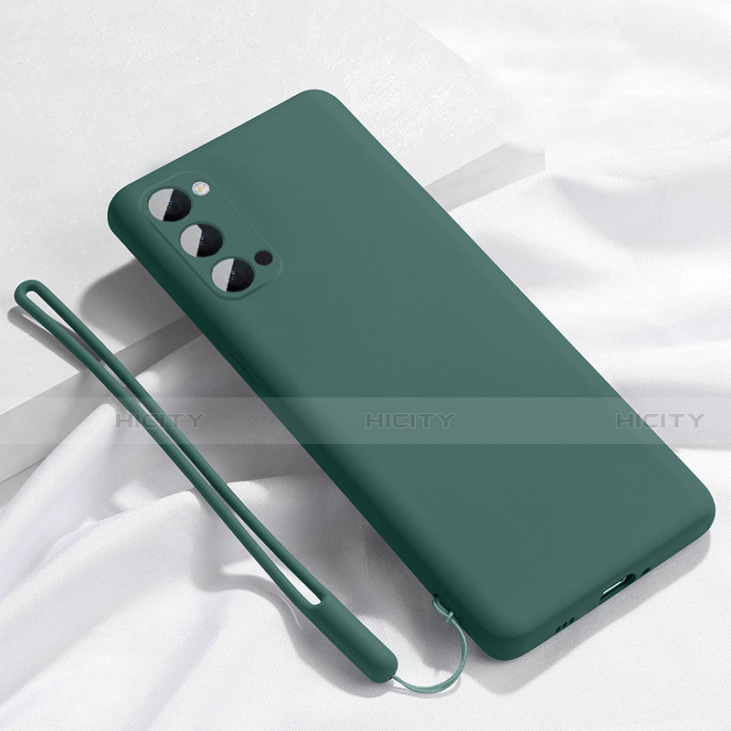 Funda Silicona Ultrafina Goma 360 Grados Carcasa C02 para Oppo Reno4 5G Verde