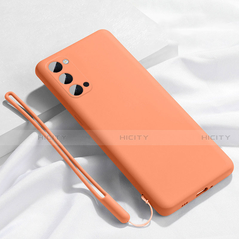 Funda Silicona Ultrafina Goma 360 Grados Carcasa C02 para Oppo Reno4 Pro 5G Naranja