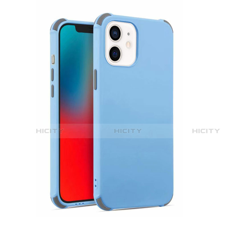 Funda Silicona Ultrafina Goma 360 Grados Carcasa C03 para Apple iPhone 12 Azul Cielo