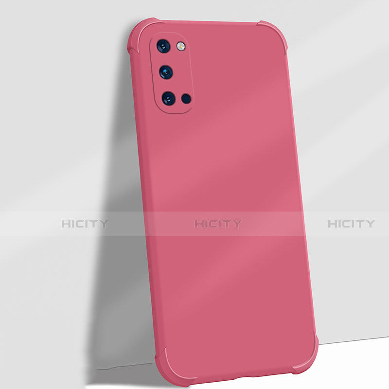 Funda Silicona Ultrafina Goma 360 Grados Carcasa C06 para Oppo Reno4 5G Rojo Rosa